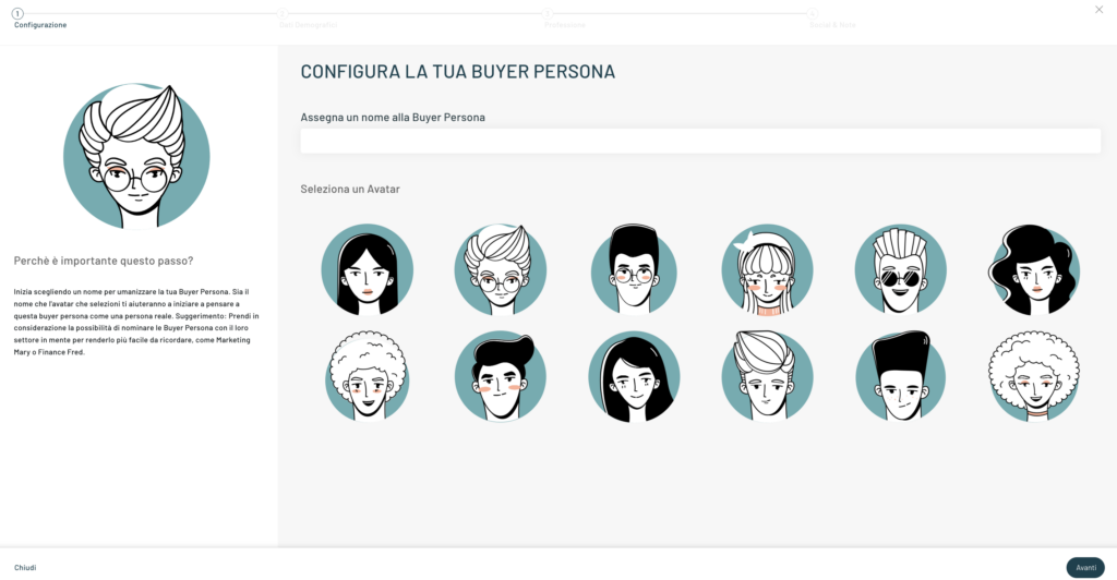 Blendee configura buyer persona